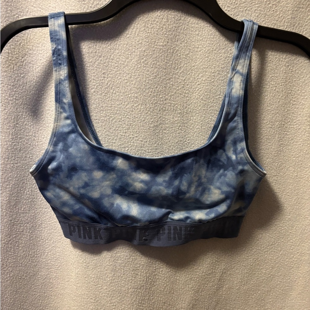 PINK Victoria's Secret Blue Tie-Dye Sports Bra